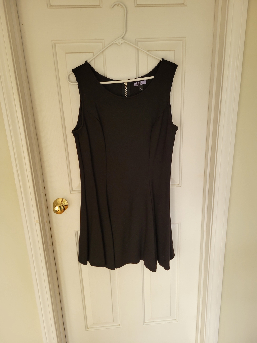 Sleeveless Black A-Line Midi Dress